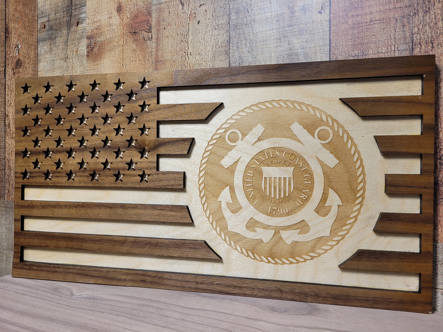 Military Emblem in American Flag