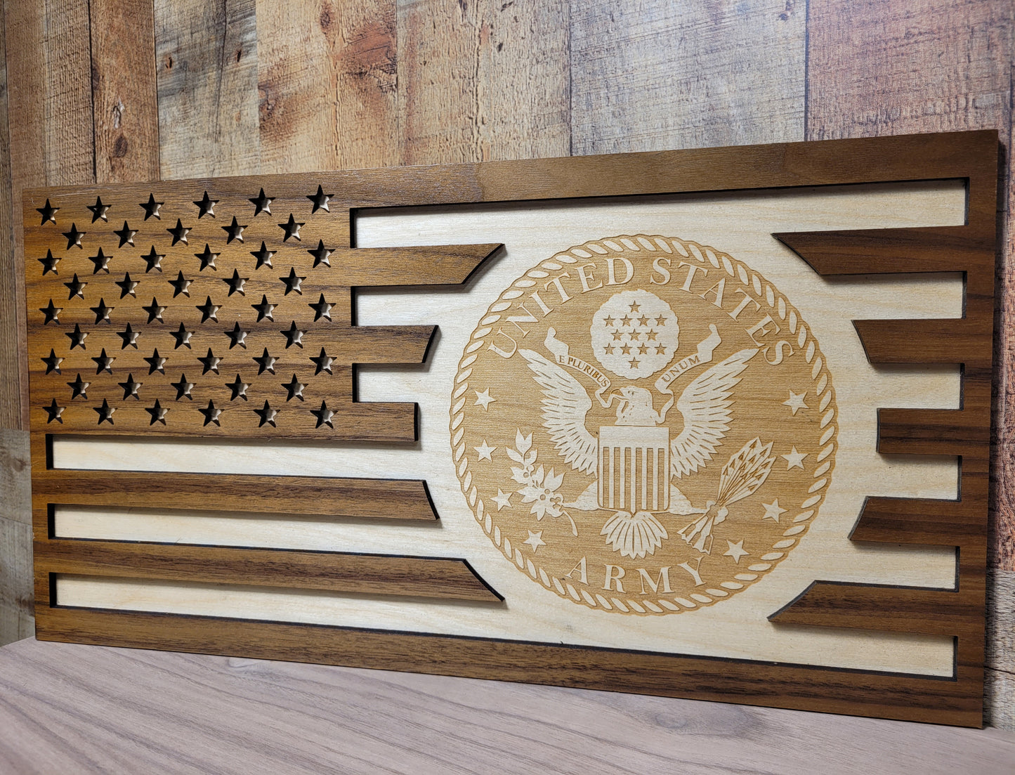 Military Emblem in American Flag