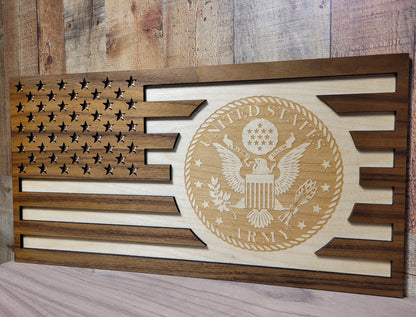 Military Emblem in American Flag