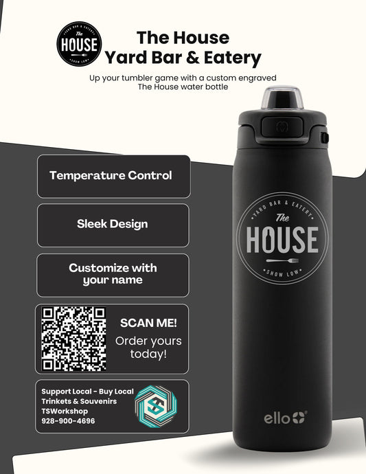 The House Yard Bar & Eatery - Customize Your Water Bottle
